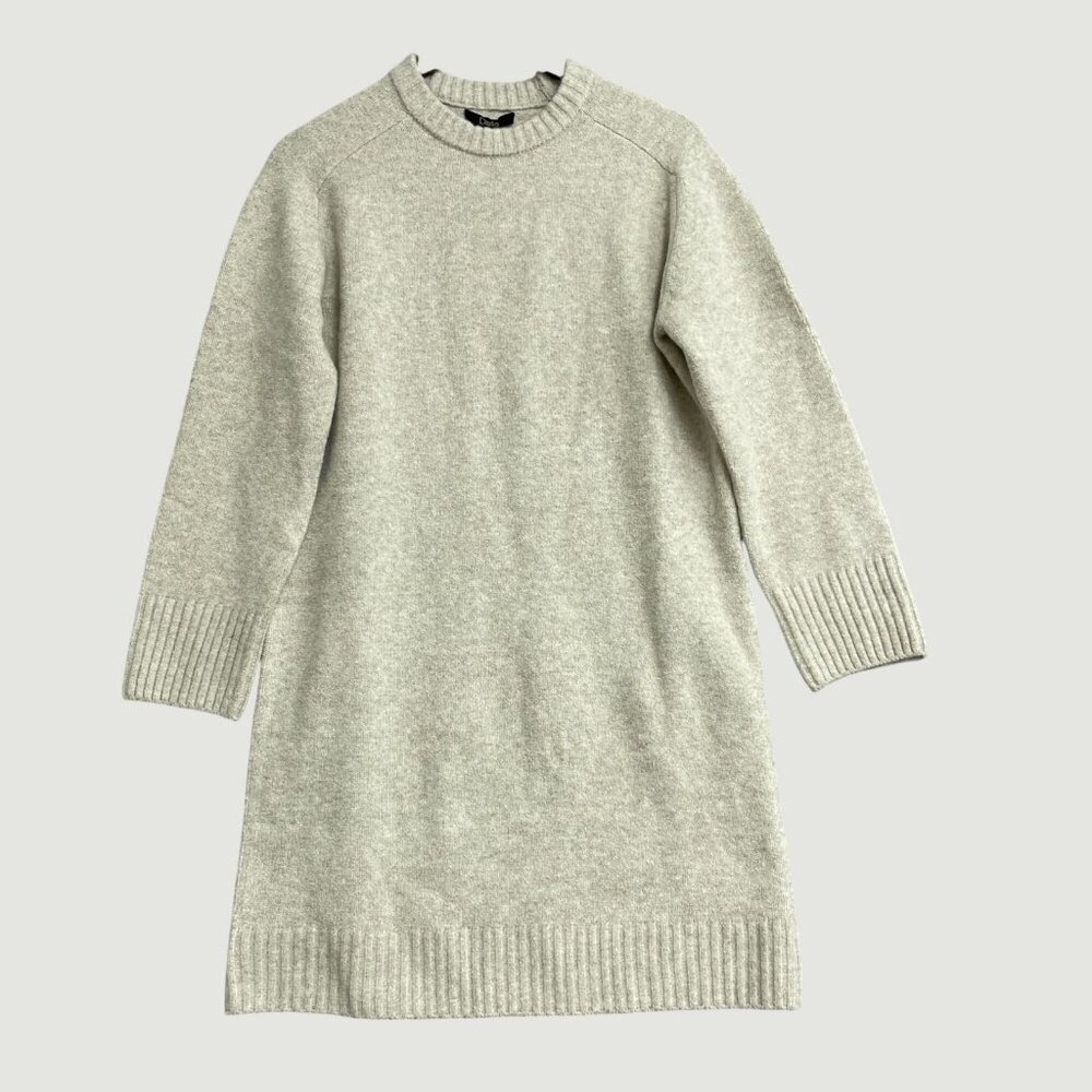 Dalia Beige Women's Blend Knit Long Sleeve Sweater Mini Dress Women's S M0272